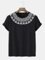 ChArmkpR Mens Geometric Tribal Stitching Short Sleeve Soft T-Shirts