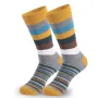5 Pairs Men's Plus Size Dress Socks Crew Colorful Striped Funny Casual Mid Tube Socks Breathable Elastic Comfortable