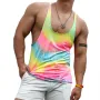 INCERUN Mens Tank Top Fashion Tie-dye Tanks Loose Fit Sport Gym Vests Summer Daily Sleeveless Undershirt Male