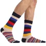 5 Pairs Men's Plus Size Dress Socks Crew Colorful Striped Funny Casual Mid Tube Socks Breathable Elastic Comfortable