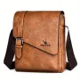 WEIXIER Men's Business Shoulder Bag Large Capacity, Waterproof Messenger Crossbody Bag, Casual Fashion PU Leather Backpacks Bag