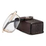 Anti Blue Light Multifocal Reading Glasses, Portable Foldable Presbyopic Glasses for Both Near Far Distances, Gold Frame Eyeglasses