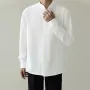 INCERUN Men Solid Color Standing Collar Long Sleeve Shirt Classic Comfortable Casual Shirt for Men Large Size S-5XL