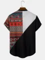 ChArmkpR Mens T-shirts Smile Geometric Ethnic Pattern Curved Hem Short Sleeve Tshirts
