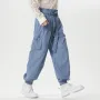 INCERUN Men Pants Tie Design Solid Color Casual Elastic Trousers Comfy Daily Solid Color Pants with Side Pockets