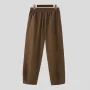 INCERUN Mens Casual Deconstructed Pleated Carrot Pant Casual Daily Solid Color Design Long Trousers Male S-5XL