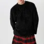 INCERUN Herr Enfärgad Tröja Avslappnad Bekväm Överdimensionerad Fuskpäls Långärmad Tröja Plusstorlek Rund Halsad Pullover för Herr Höst Vinter