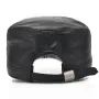 Collrown Genuine Sheepskin Leather Cap Men's Flat Cap Adjustable Outdoor Casual Black Caps for Spring Fall