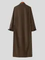 INCERUN Mens Robes Saudi Style Thobe Dishdash Jubba Arab Robe Islamic Clothing Long Maxi Dress Tops