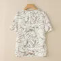 ZANZEA Women's Summer Elegant Print Blouse Casual Flare Sleeve O-Neck Cutouts Tops