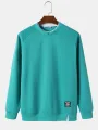 ChArmkpR Mens Contrast Patchwork Crew Neck Casual Loose Pullover Sweatshirts