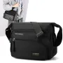 Waterproof Nylon Men Crossbody Bag Large Capacity Multiple Pockets Zipper Shoulder Bag Fashion Casual Outdoor Travel Messenger Bag