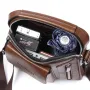 WEIXIER Men's Crossbody Bag PU Leather Hand Bag for Men Messenger Bags Waterproof Backpacks Business Casual Single Shoulder Bag