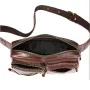 BULLCAPTAIN Men's Genuine Leather Waist Bag Large Capacity Chest Bag Outdoor Sports Zipper Fanny Packs