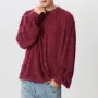 INCERUN Herr Enfärgad Tröja Avslappnad Bekväm Överdimensionerad Fuskpäls Långärmad Tröja Plusstorlek Rund Halsad Pullover för Herr Höst Vinter