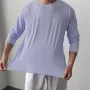 INCERUN Mens Ruched Textured Long-Sleeve T-Shirt Comfortable Quick Dry Crew Neck Top for Male S-5XL