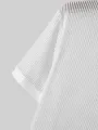 INCERUN Men T Shirts Fashion Slightly Transparent V Neck T-shirts Summer Daily Short Sleeve Top Tee Male Clothing