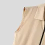 INCERUN Men Tshirts Male Comfy Lapel Sleeveless Zipper Blouse Streetwear Casual Solid Color T-Shirts Leisure Summer Round Neck Tee Tops