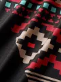 ChArmkpR Mens Tank Top Patchwork Ethnic Geometric Pattern Curved Hem Tanks