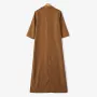 ZANZEA Women's Dresses Turn-Down-Collar 3/4 Sleeve Elegant Office Side Split Plain Maxi Shirt Dress
