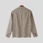 INCERUN Mens Plaid Single Breasted Casual Blazer Fashion Loose Fit Lapel Button Front Outwear for Male Large Size S-5XL