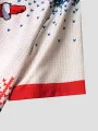 ChArmkpR Mens Christmas Santa Claus Elk Print Lapel Short Sleeve Shirts