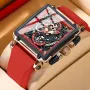 CRRJU Men's Sports Watch, Multifunctional Chronograph Wrist Watch for Business Men, Waterproof Square Male Quartz Watch with a Box, Ideal choice for Men's Gifts