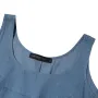 ZANZEA Women Fashion Denim Overalls Dress Summer Sleeveless Casual Loose Sundress Solid Color Maxi Dress With Pockets
