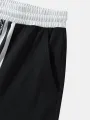 ChArmkpR Mens Ethnic Paisley Print Patchwork Ribbed Cuff Shorts