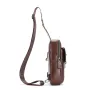 BULLCAPTAIN Vintage Men's Genuine Leather Chest Bag Large Capacity Wear-Resistant Crossbody Shoulder Bags Fashion Travel Outdoor Messenger Pack
