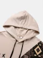ChArmkpR Mens Hooded Sweatshirts Smile Ethnic Geometric Print Patchwork Drawstring Hoodies