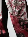 ChArmkpR Pantalones rectos con cintura ajustable y estampado floral japonés para hombre