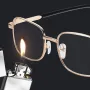 Clear HD Lenses Foldable Reading Glasses Anti-Blue Light Presbyopia Glasses Eye Protection Anti-fatigue Distance Glasses, Men's Women's Full-frame Alloy