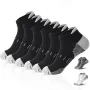 6 Pairs Mens Athletic Ankle Socks Running Cycling Sport Socks Moisture Wicking Cushion High Elastic Short Socks Comfy Breathable Casual Socks