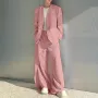 INCERUN Mens Solid Color Long Sleeve Two-Piece Outfit Collarless Blazer & Suit Pants Men's Fashion Set