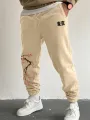 Mens Japanese Cherry Blossoms Print Loose Drawstring Waist Sweatpants