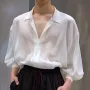 INCERUN Men Shirts Fashion-forward Males See through Long Sleeve Shirts Trendy Japanese and Korean Daily Lapel Top Male Clothing