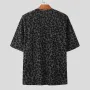 INCERUN Men's Leopard Print Short Sleeve T-shirt Summer Daily Comfy Crew Neck T-shirt