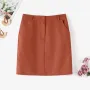 ZANZEA Women Street Fashion OL Work Skirts Side Pockets Plain Zipper Commute Mini Pencil Overskirts
