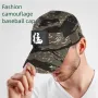 1PC Men Camouflage Baseball Cap with Hook Loop Summer Breathable Sun Hat for Fishing Hiking Outdoor Sports Easy for Hold Sunglasses