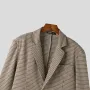INCERUN Mens Plaid Single Breasted Casual Blazer Fashion Loose Fit Lapel Button Front Outwear for Male Large Size S-5XL