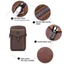 BULLCAPTAIN Genuine Leather Men's Waist Bags Crossbody Bages Multifunctional 7-inch Mobile Phone Practical Bag for Male Casual Shoulder Messenger Bages