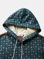 ChArmkpR Mens Ethnic Pattern Patchwork Kangaroo Pocket Drawstring Hoodies