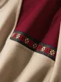 Mens Ethnic Ribbon Color Block Stitching Loose Drawstring Shorts