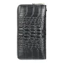 Ekphero Genuine Leather Crocodile Texture Wallet Unisex Long Business Handheld Bag Zipper Card Holder Fashion Cowhide Money Clip Purse