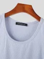 Mens Solid Crew Neck Rib-Knit Sleeveless Tank Top