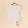ZANZEA Women Striped Printed T-shirt Fashion Short Sleeve Tee Holiday Summer Holiday Belted Design Casual Simple Tops