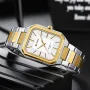 CURREN Fashion Rectangular Business Watches for Men Waterproof Luminous Hands Stainless Steel Simple Vintage Quartz Wristwatch