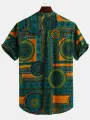 INCERUN Men's Shirt Vintage Floral Ethnic Shirts Summer Beach Dashiki Floral Casual Tops Summer Beach Shirts
