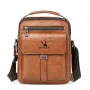 WEIXIER PU Leather Men's Messenger Bag Trend Retro Business Men's Shoulder Bag Waterproof Carry-on Bag Crossbody Bag Men's Backpack